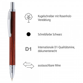 ONLINE Retractable Ballpen Mini Rosewood Wood Pen