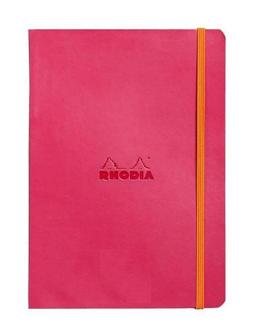 Rhodia softcover notebook A5 elastic closure raspberry 117412 lined