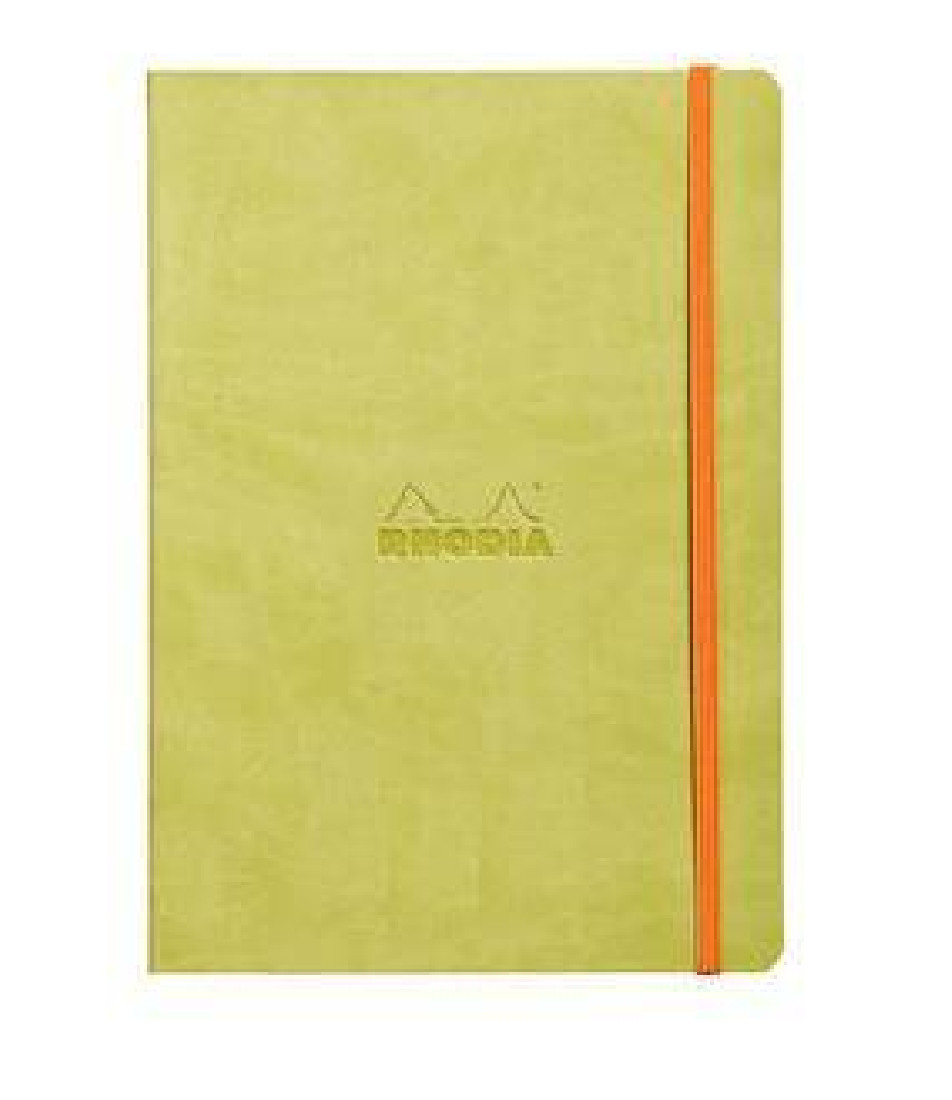 Rhodia softcover notebook A5 elastic closure anise green 117406 lined